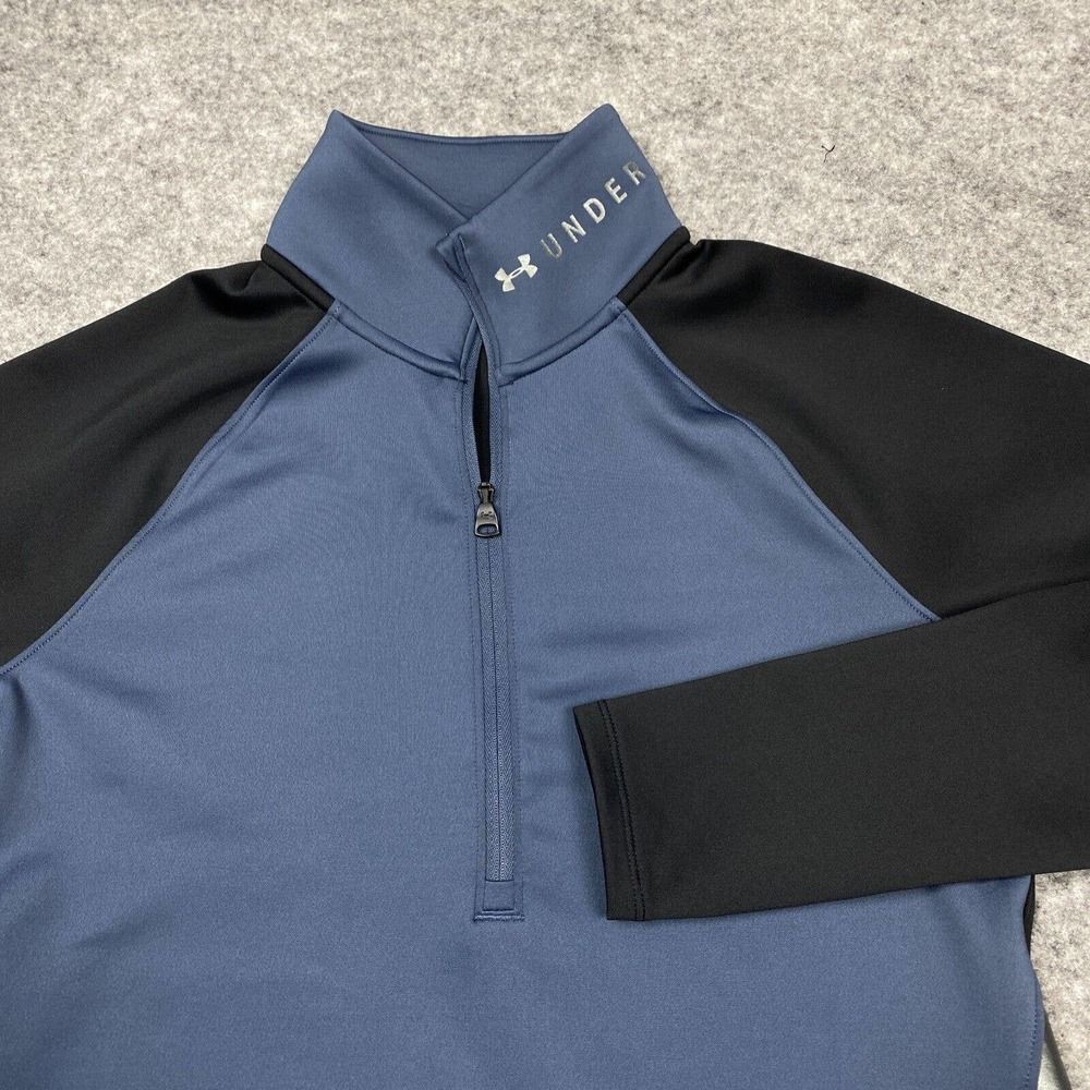 Under Armour Womens Pullover Medium FITTED Cold Gear 1/4 Zip Thumb Holes